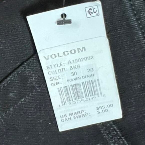 Volcom Men's Jeans Solver Denim Black Size 30 x  30 NWT - Picture 8 of 8